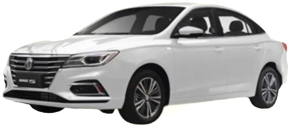Berline MG 5 de location chez Raiatea Rent Car, blanche
