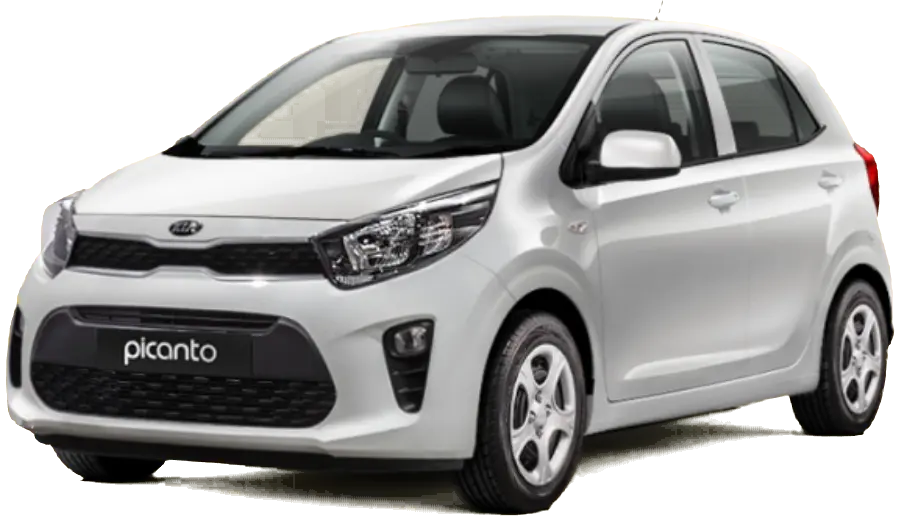 KIA Picanto de location chez Raiatea Rent Car, citadine blanche